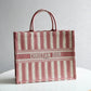 DIR1286 Book bag Tote Embroidery 36.5cm 41.5cm Handbag red white-2