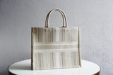 DIR1286 Book bag Tote Embroidery Khaki 36.5cm 41.5cm Handbag