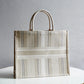 DIR1286 Book bag Tote Embroidery Khaki 36.5cm 41.5cm Handbag