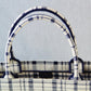 DIR1286 Book bag Tote Embroidery black and white 36.5cm 41.5cm Handbag