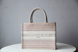 DIR1286 Book bag Tote Embroidery pink white 36.5cm 41.5cm Handbag