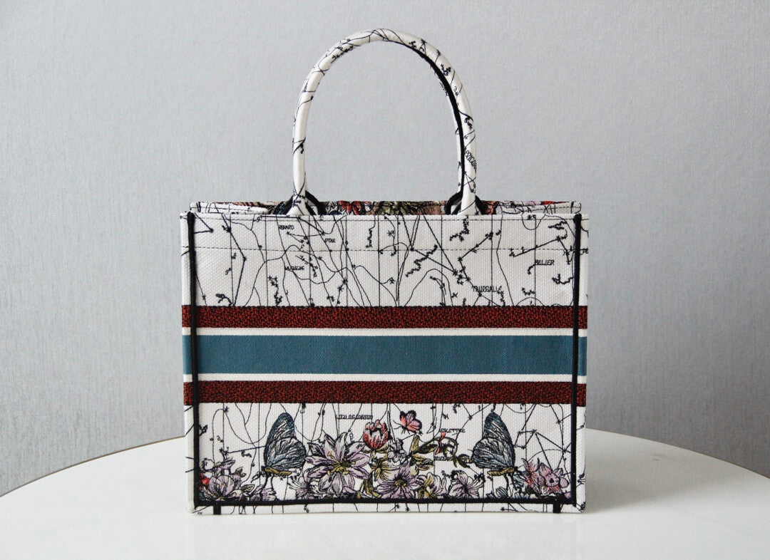 DIR1286 Book bag Tote Embroidery red printing 36.5cm 41.5cm Handbag