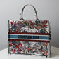 DIR1286 Book bag Tote Embroidery red printing 36.5cm 41.5cm Handbag