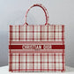 DIR1286 Book bag Tote Embroidery red white 36.5cm 41.5cm Handbag