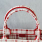 DIR1286 Book bag Tote Embroidery red white 36.5cm 41.5cm Handbag