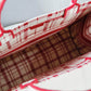 DIR1286 Book bag Tote Embroidery red white 36.5cm 41.5cm Handbag