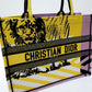 DIR1286 Book bag Tote Embroidery yellow 36.5cm 41.5cm Handbag