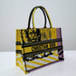 DIR1286 Book bag Tote Embroidery yellow 36.5cm 41.5cm Handbag