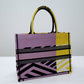 DIR1286 Book bag Tote Embroidery yellow 36.5cm 41.5cm Handbag
