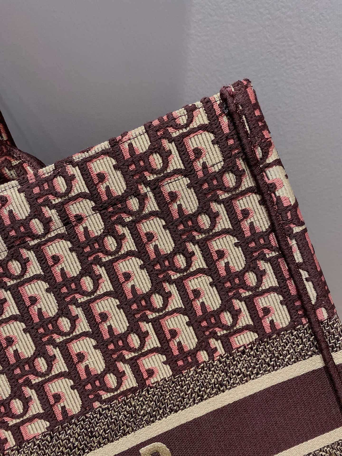 DIR1286 Book bag Tote Embroidery 36.5cm 41.5cm Handbag purple red