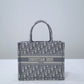 DIR1286 Book Tote BIG 26.5cm Embroidery LOGO red Handbag grey white