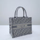 DIR1286 Book Tote BIG 26.5cm Embroidery LOGO red Handbag grey white