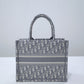 DIR1286 Book Tote BIG 26.5cm Embroidery LOGO red Handbag grey white