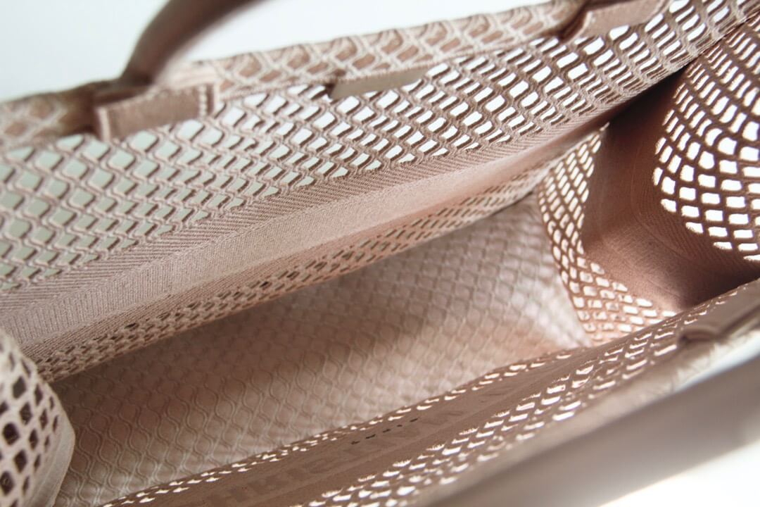 DIR1286 Book Tote big size 36.5cm 41.5cm Oblique Embroidery nude