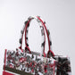 DIR1286 Book Tote big size 36.5cm 41.5cm Oblique Embroidery white red-2
