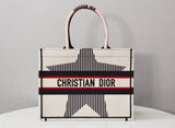 DIR1286 Book Tote DIRrAlps 36.5cm 41.5cm Oblique Embroidery white red-3