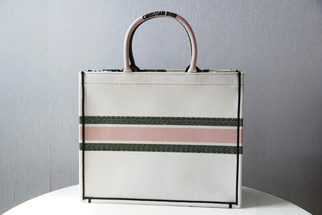 DIR1286 Book Tote big size MINI 36.5CM 41.5CM pink grey