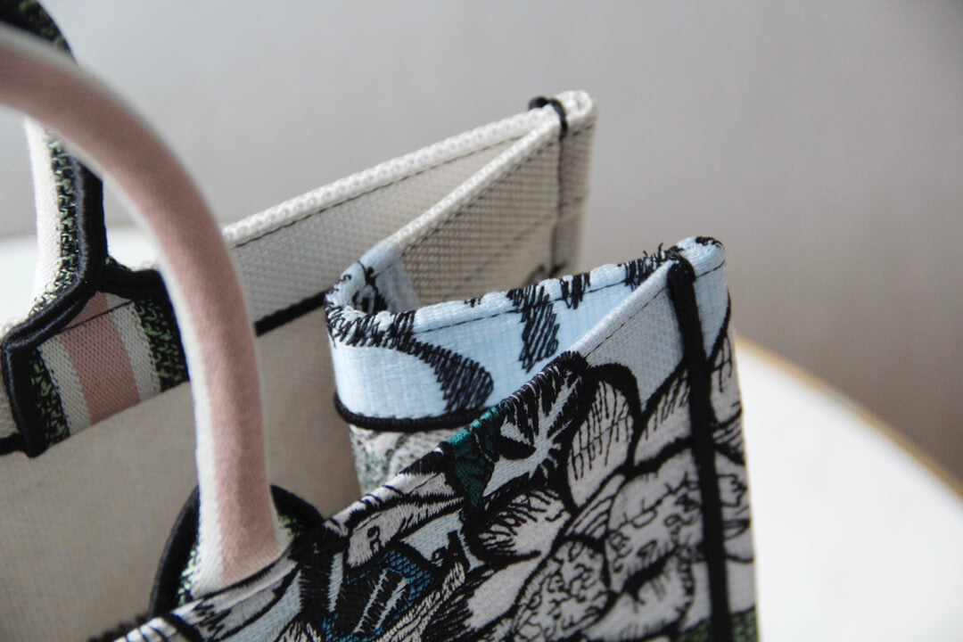 DIR1286 Book Tote big size MINI 36.5CM 41.5CM pink grey