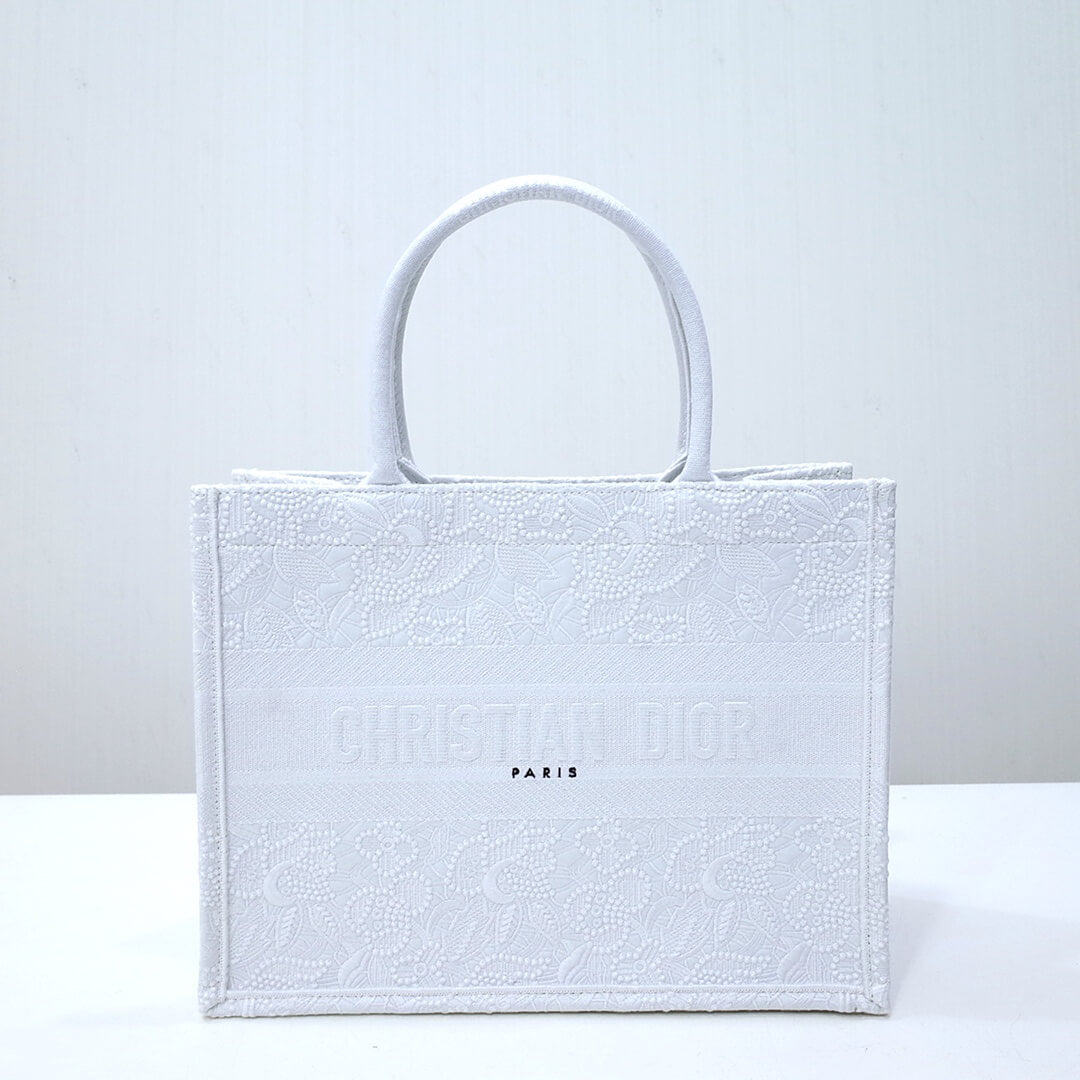 DIR1286 Book Tote big size MINI 36.5CM 41.5CM white-3
