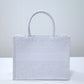 DIR1286 Book Tote big size MINI 36.5CM 41.5CM white-3