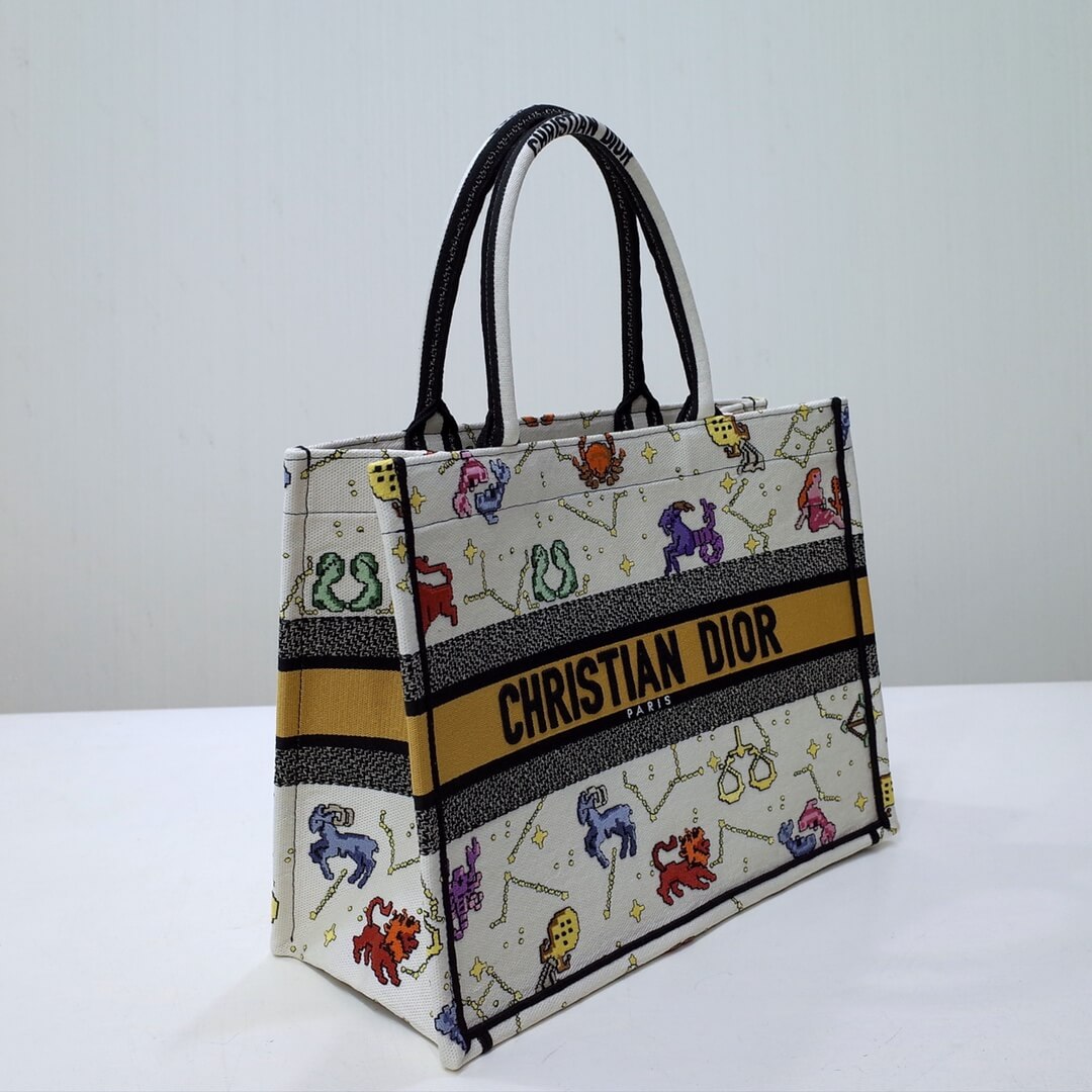 DIR1286 Book Tote big size MINI 36.5CM 41.5CM white yellow