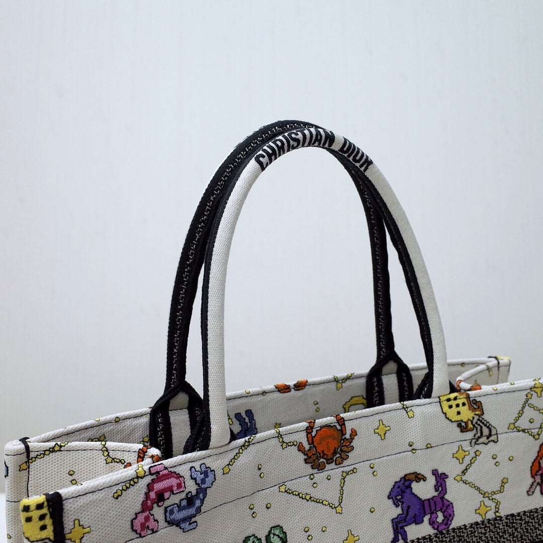 DIR1286 Book Tote big size MINI 36.5CM 41.5CM white yellow