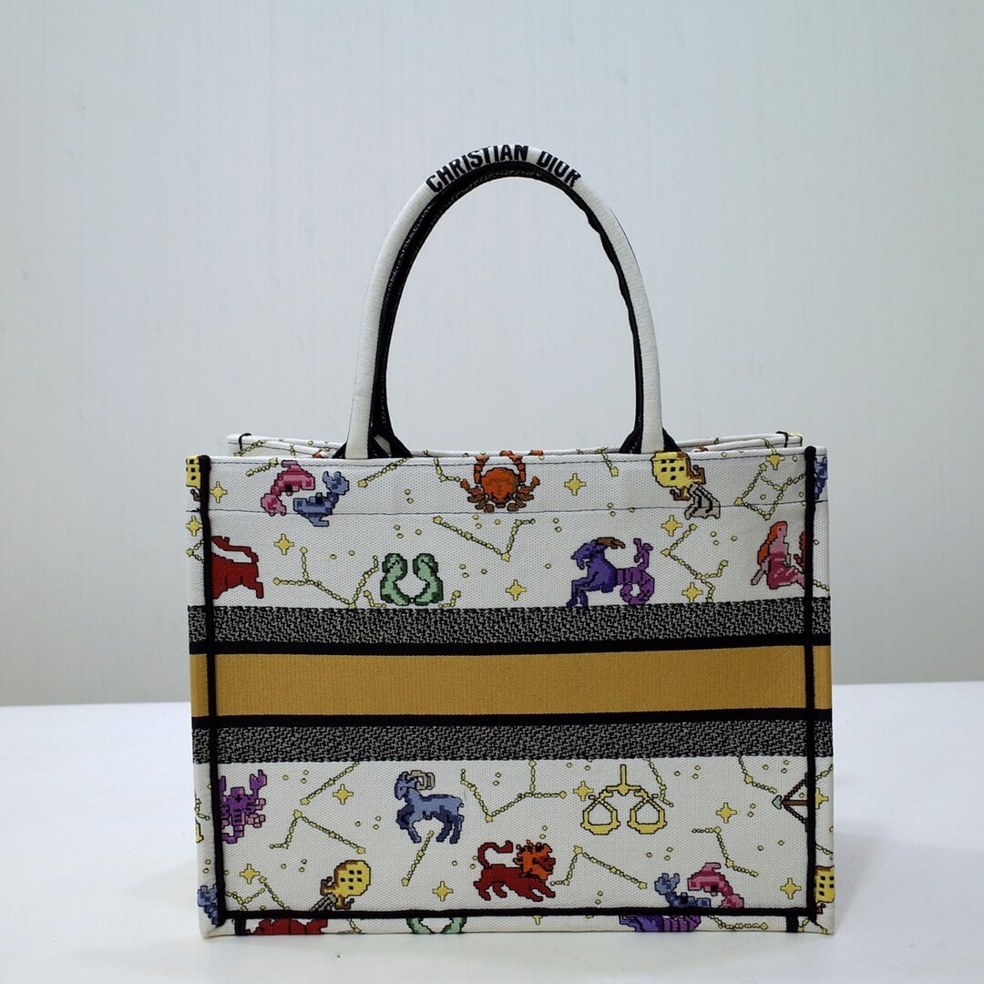 DIR1286 Book Tote big size MINI 36.5CM 41.5CM white yellow