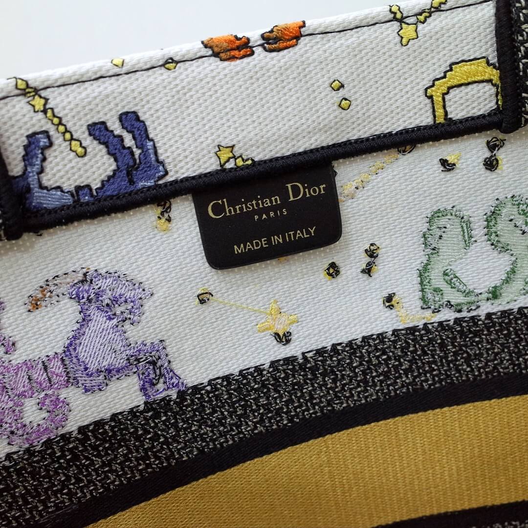 DIR1286 Book Tote big size MINI 36.5CM 41.5CM white yellow