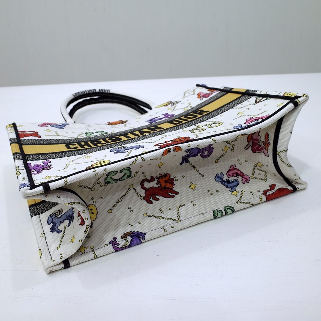DIR1286 Book Tote big size MINI 36.5CM 41.5CM white yellow