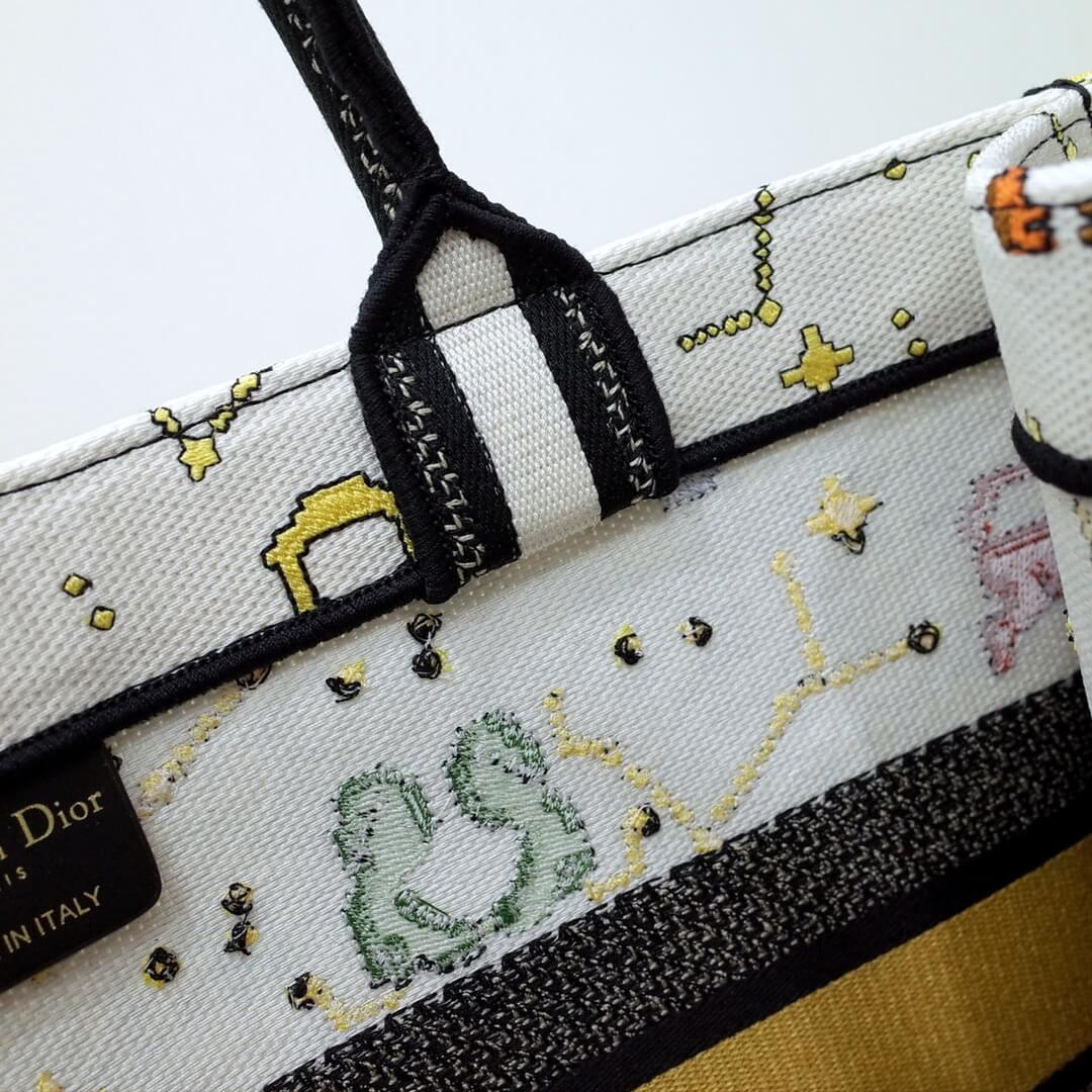 DIR1286 Book Tote big size MINI 36.5CM 41.5CM white yellow