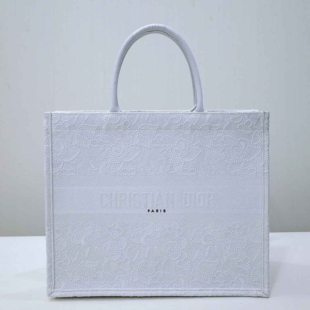 DIR1286 Book Tote big size MINI 36.5CM 41.5CM white-3