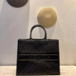 DIR1286 Book Tote black Oblique Embroidery 41.5cm 36.5cm