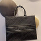 DIR1286 Book Tote black Oblique Embroidery 41.5cm 36.5cm