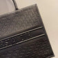 DIR1286 Book Tote black Oblique Embroidery 41.5cm 36.5cm