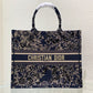 DIR1286 Book Tote bird navy blue