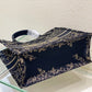 DIR1286 Book Tote bird navy blue