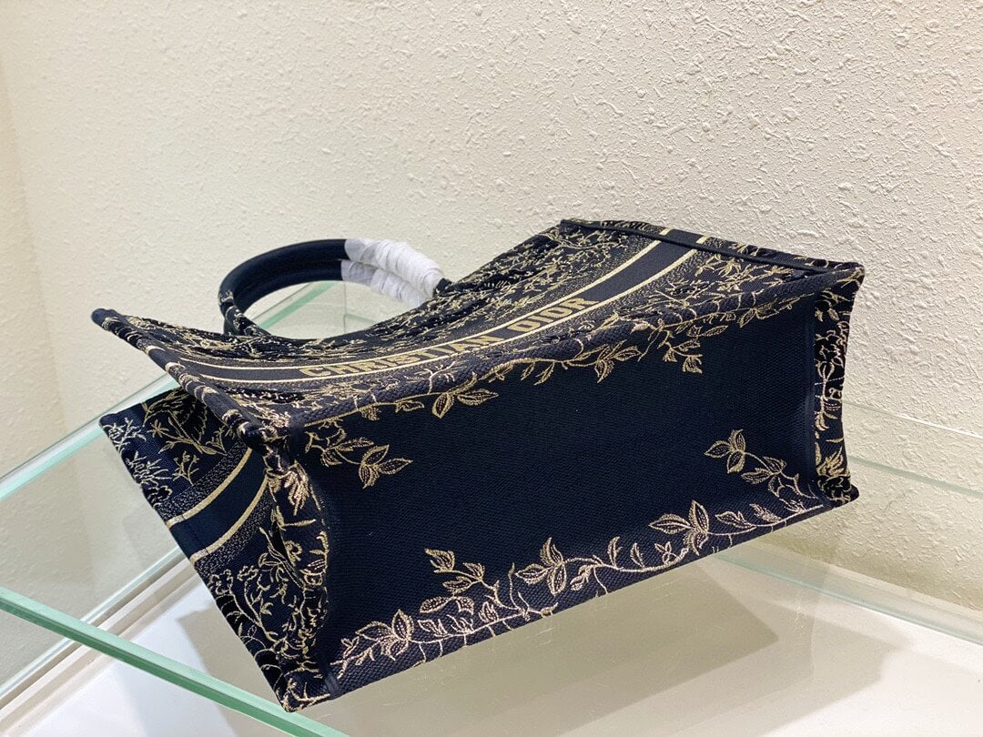 DIR1286 Book Tote bird navy blue