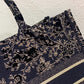 DIR1286 Book Tote bird navy blue