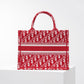 DIR1286 Book Tote BIG 26.5cm Embroidery LOGO red Handbag red-5