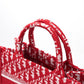 DIR1286 Book Tote BIG 26.5cm Embroidery LOGO red Handbag red-5