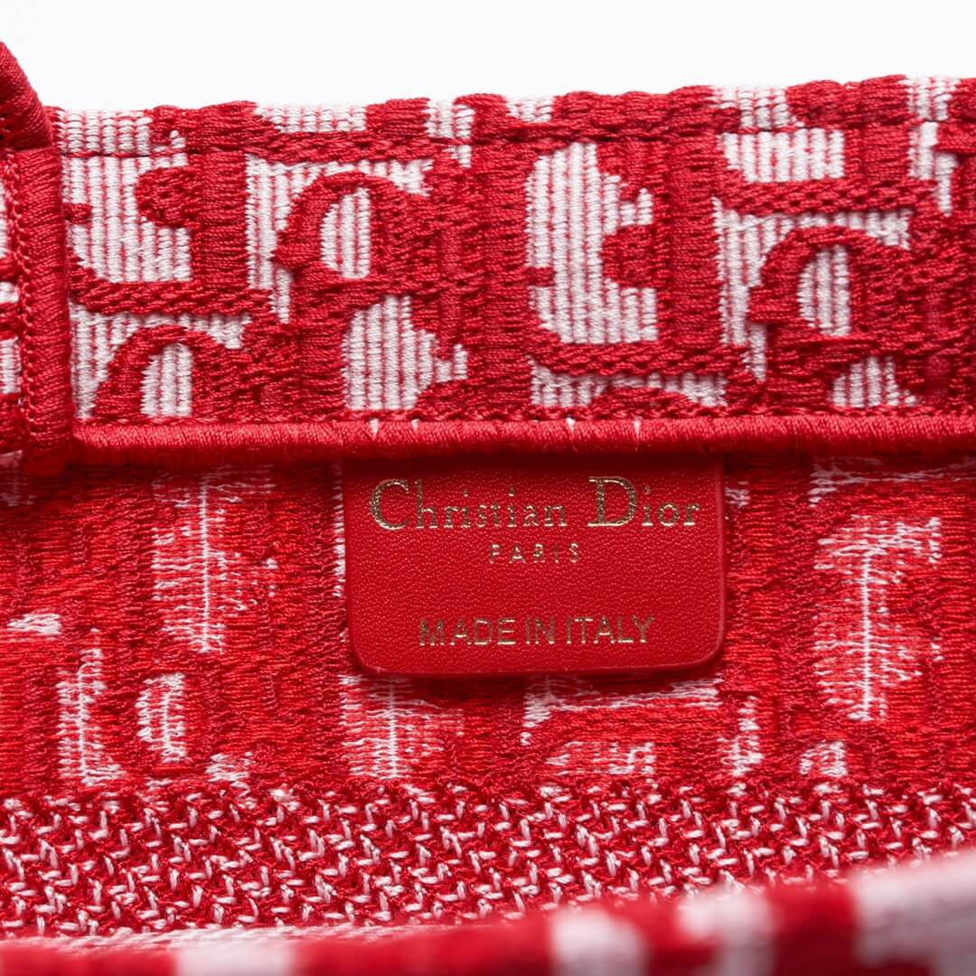 DIR1286 Book Tote BIG 26.5cm Embroidery LOGO red Handbag red-5