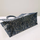 DIR1286 Book Tote big size 36.5cm 41.5cm Oblique Embroidery blue