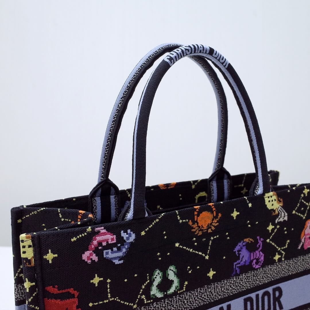 DIR1286 Book Tote big size MINI 36.5CM 41.5CM black blue-7