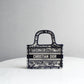 DIR1286m Book Tote BIG Handbag Embroidery LOGO black mini 22.5cm