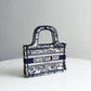 DIR1286m Book Tote BIG Handbag Embroidery LOGO black mini 22.5cm