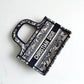 DIR1286m Book Tote BIG Handbag Embroidery LOGO black mini 22.5cm