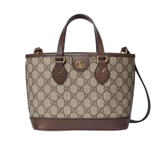 GG OPHIDIA MINI TOTE BAG BEIGE AND EBONY 22CM 811716 K9GSG 8358