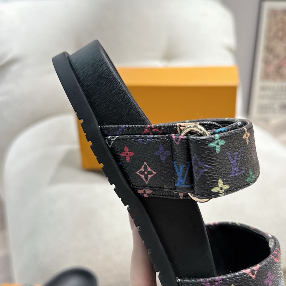 LV X TAKASHI MURAKAMI BOM DIA FLAT COMFORT MULE BLACK 1AGXUB