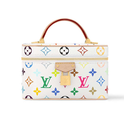 LV X TAKASHI MURAKAMI VANITY CHAIN POUCH WHITE 20CM M13662