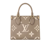 LV ONTHEGO BB BICOLOR MONOGRAM EMPREINTE DOVE GRAY AND CREAM 18CM M47054